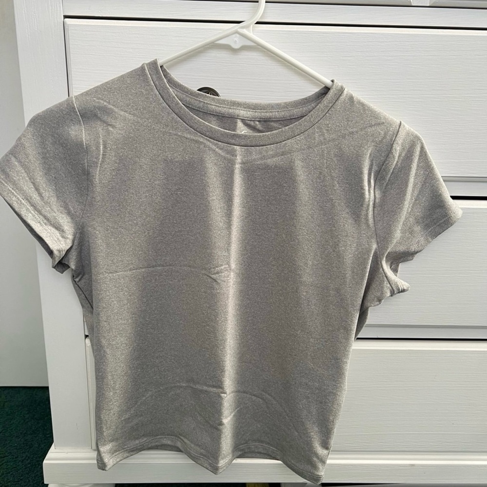 Hollister soft stretch Gray Crew Neck Short Sleeve T-Shirt baby tee